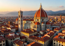 Florence skyline showing the iconic Duomo dome and red terracotta rooftops